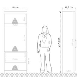 Guarda Roupa Casal Modular 2 Portas 2 Gavetas Gênova Plus - 3