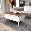 Ver imagem 4 de Mesa de Centro Branco Madeira Maciça 1 Gaveta:branco