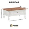 Mesa de Centro Branco Madeira Maciça 1 Gaveta:branco - 3