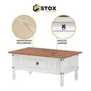 Ver imagem 2 de Mesa de Centro Branco Madeira Maciça 1 Gaveta:branco