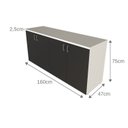Ver mais imagens de Kit com Cama Solteiro e Armário Baixo Montessoriano Branco/Preto