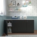 Ver imagem 7 de Kit com Cama Solteiro e Armário Baixo Montessoriano Branco/Preto