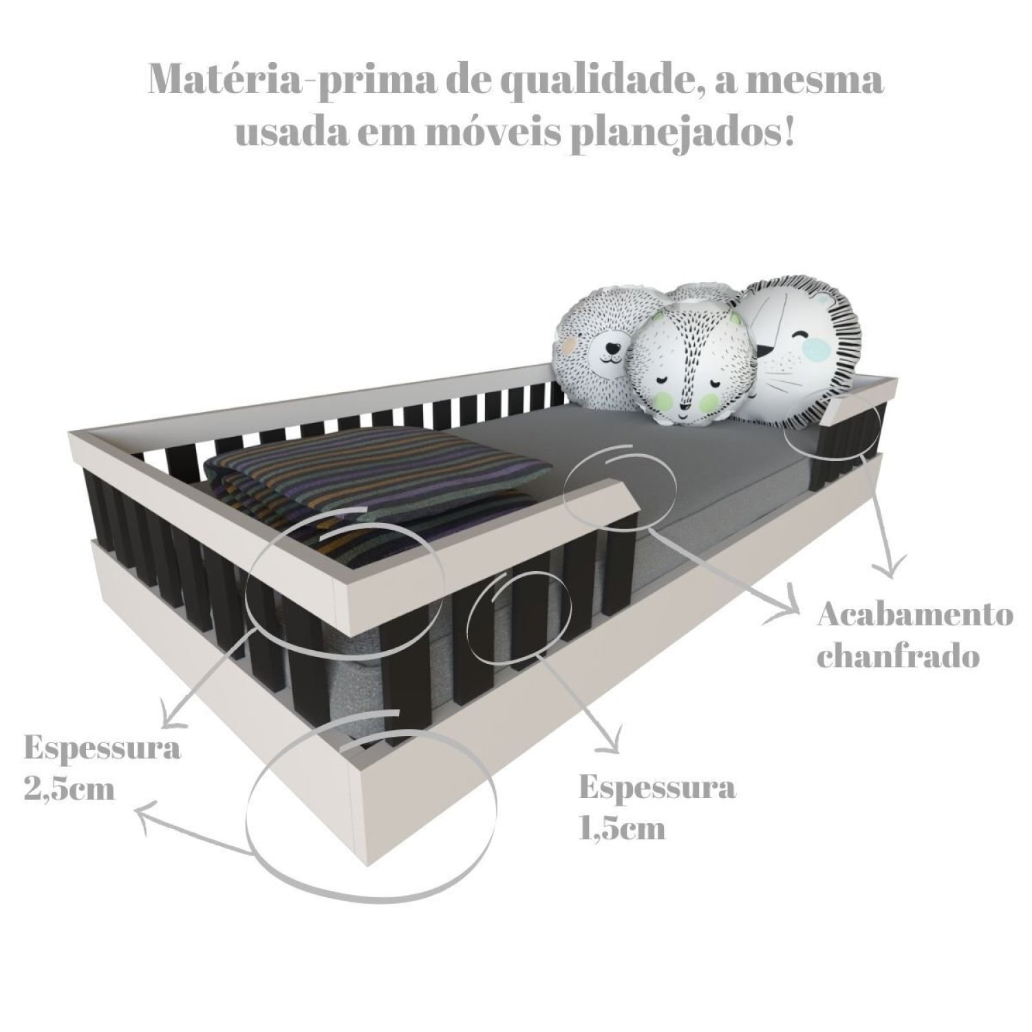 Kit com Cama Solteiro e Armário Baixo Montessoriano Yescasa - 13