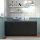 Ver imagem 5 de Kit com Cama Solteiro e Armário Baixo Montessoriano Branco/Preto