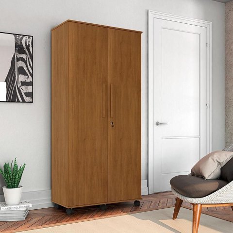 Guarda Roupa Solteiro com 2 Portas Gold Amêndoa