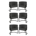 Ver imagem 1 de Kit 6 Cadeiras Poltrona Lua Corino Sala Quarto Preto Balaqui Cor:cinza