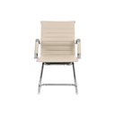 Ver imagem 3 de Kit 2 Cadeiras Escritório Interlocutor Stripes Fixa Pu Nude