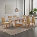 Ver imagem 1 de Conjunto de Mesa de Jantar Kate 180 Tp MDF Canto Copo 6 Cadeiras Estela