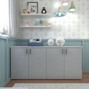 Ver imagem 6 de Kit com Cama Solteiro e Armário Baixo Montessoriano Branco/Cinza Cristal