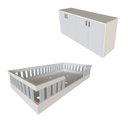 Ver imagem 4 de Kit com Cama Solteiro e Armário Baixo Montessoriano Branco/Cinza Cristal