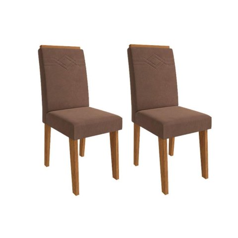 Cadeira Sala de Jantar Taís Kit 2 Un Nature/suede Joli Capuccino - Cimol