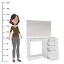 Ver imagem 5 de Penteadeira 5 Gavetas 1 Divisor Linden Branco