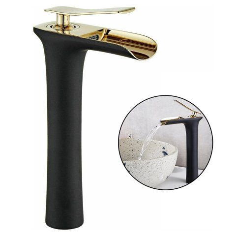Torneira Cascata Luxo Monocomando Banheiro Misturador Quente Frio Cuba Bancada Cobre