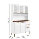 Ver imagem 6 de Cozinha Compacta de Aço 6 Portas 3 Vidros 2 Gavetas Bertolini Branco