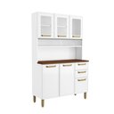 Ver imagem 7 de Cozinha Compacta de Aço 6 Portas 3 Vidros 2 Gavetas Bertolini Branco