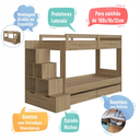 Ver imagem 6 de Cama Beliche Infantil com Escada e Nichos com 2 Gavetões Aveiro Oak- Completa Móveis