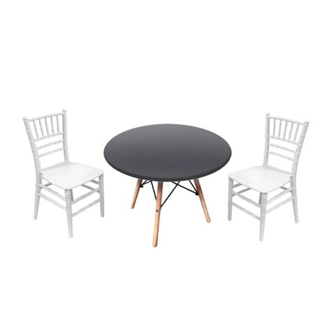 Kit Mesa Infantil Eames 60cm e 2 Cadeiras Tiffany Polipropileno La Mobilia: Espaço Kids Branco