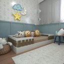 Ver imagem 1 de Kit Cori com Cama Solteiro e Armário Baixo Montessoriano Branco/Carvalho Mel