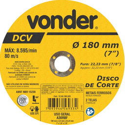 Disco de Corte 180,0X3,2X22,23 DCV - Vonder - 1