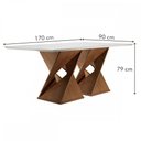 Ver imagem 3 de Mesa de Jantar 6 Lugares Genova com Vidro Chocolate/Off White/Cinza - Cel Móveis