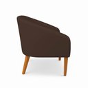 Ver imagem 4 de Poltrona Sala Decorativa Kit 2 Stella Pé Madeira Trapézio Castanho Suede Marrom D03 - D’Rossi