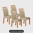 Ver imagem 3 de Conjunto 4 Cadeiras para Sala de Jantar Doha - Leifer:Linho Palha
