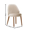 Ver imagem 4 de Conjunto de Mesa de Jantar Bia Tampo Barril Laminado e 6 Cadeiras Ester Marrom/Linho Off/Imbuia/Cinamomo