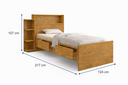 Ver imagem 4 de Cama Solteiro com Colchão Gavetas e Prateleiras Multifuncional para Organização do Quarto