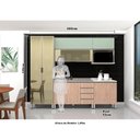 Ver imagem 2 de Armário de Cozinha Compacta 6 Peças sem Tampo Legno Crema com Cumaru e Verde Luci Luciane Móveis