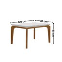 Ver imagem 3 de Mesa para Escritorio 120 cm 100% MDF Tampo Canto Reto com Vidro Dublin Marrom/Marromle/Off White