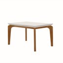 Ver imagem 2 de Mesa para Escritorio 120 cm 100% MDF Tampo Canto Reto com Vidro Dublin Marrom/Marromle/Off White