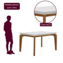 Ver imagem 4 de Mesa para Escritorio 120 cm 100% MDF Tampo Canto Reto com Vidro Dublin Marrom/Marromle/Off White