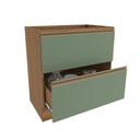 Ver imagem 2 de Balcão 2 Gavetas Kappesberg Celeste 100% Mdf Nogueira/ Verde Oliva 80cm