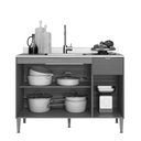 Ver imagem 3 de Balcão de Cozinha para Pia 120 Cm Soul 3 Portas 1 Gaveta Freijó/soft - Kits Paraná