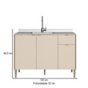 Ver imagem 4 de Balcão de Cozinha para Pia 120 Cm Soul 3 Portas 1 Gaveta Freijó/soft - Kits Paraná