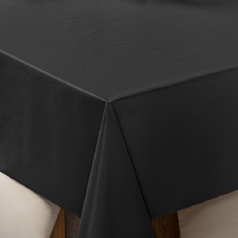 Toalha de Mesa 4 Lugares Térmica 1,40m X 1,40m Quadrada Impermeável Cozinha Jantar Preto