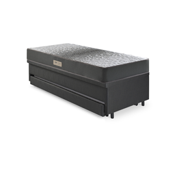 Bicama Box Baú Solteiro 88x188 Courino Linho Preto com Colchão Dual Firm Ecoflex - 10