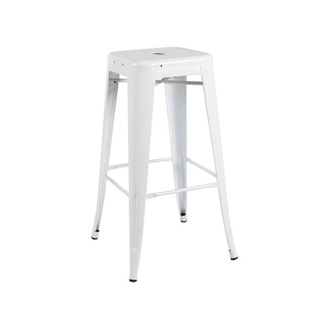 Banqueta Alta Industrial em Aço Tolix Espresso Móveis Branco