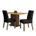Ver imagem 2 de Conjunto Sala de Jantar Mesa Tampo de Madeira 2 Cadeiras Rustic/oxford Manu Madesa