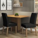 Ver imagem 1 de Conjunto Sala de Jantar Mesa Tampo de Madeira 2 Cadeiras Rustic/oxford Manu Madesa