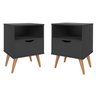Kit Duas Mesas de Cabeceira Retrô Pés Palito Grecia:preto - 1