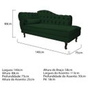 Ver imagem 3 de Kit Diva Recamier Diana 140cm Lado Direito e 02 Poltronas Classic Suede Verde - ADJ Decor