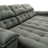 Sofá Retrátil Reclinável Atenas 2,30m Suede Velut Cinza C/ Molas no Assento - King House - 9
