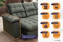 Ver imagem 4 de Sofá Retrátil Reclinável Atenas 2,30m Suede Velut Cinza C/ Molas no Assento - King House