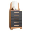 Ver imagem 5 de Guarda Roupa Casal New Fusion 10 Portas e Cômoda New Veneza Freijo Titanium - Móveis Albatroz