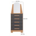 Ver imagem 4 de Guarda Roupa Casal New Fusion 10 Portas e Cômoda New Veneza Freijo Titanium - Móveis Albatroz