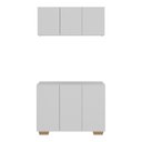 Ver imagem 5 de Conjunto Lavanderia Multiuso Armário Aéreo e Balcão 3 Portas Multimóveis Mp5051 Branco/natural