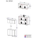 Ver imagem 3 de Conjunto Lavanderia Multiuso Armário Aéreo e Balcão 3 Portas Multimóveis Mp5051 Branco/natural