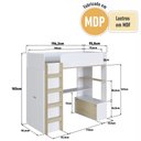 Ver imagem 2 de Cama Elevada Multifuncional com Armário e Escrivaninha Bi030 Infanto Branco Carvalho Completa Móveis