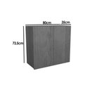 Ver imagem 4 de Armário Aéreo P/ Cozinha Denver Ph 3103 C/ 2 Portas Ripadas 80cm Freijo Rocks - Herval